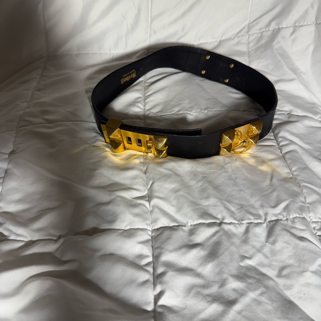 Stylish Black And Gold Belt
